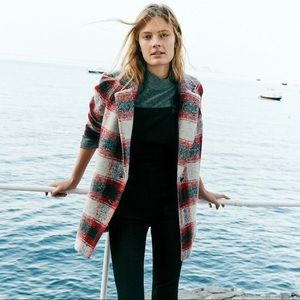 Madewell Red and White Checkered Blazer